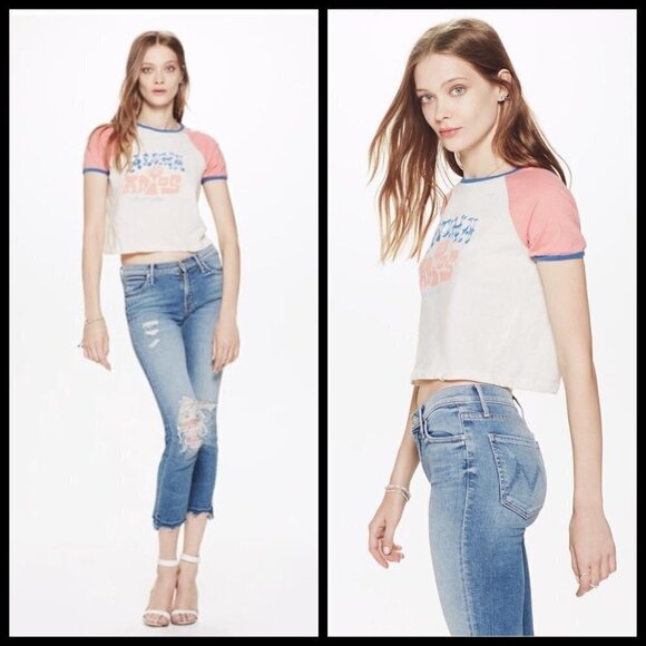 💕MOTHER💕 Concert Crop Tee ~ Aloha Adios Large - Picture 1 of 13